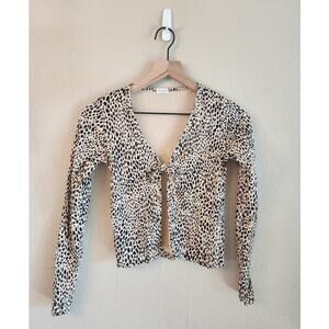 Brandy Melville John Galt Leopard Cardigan Cotton One Size